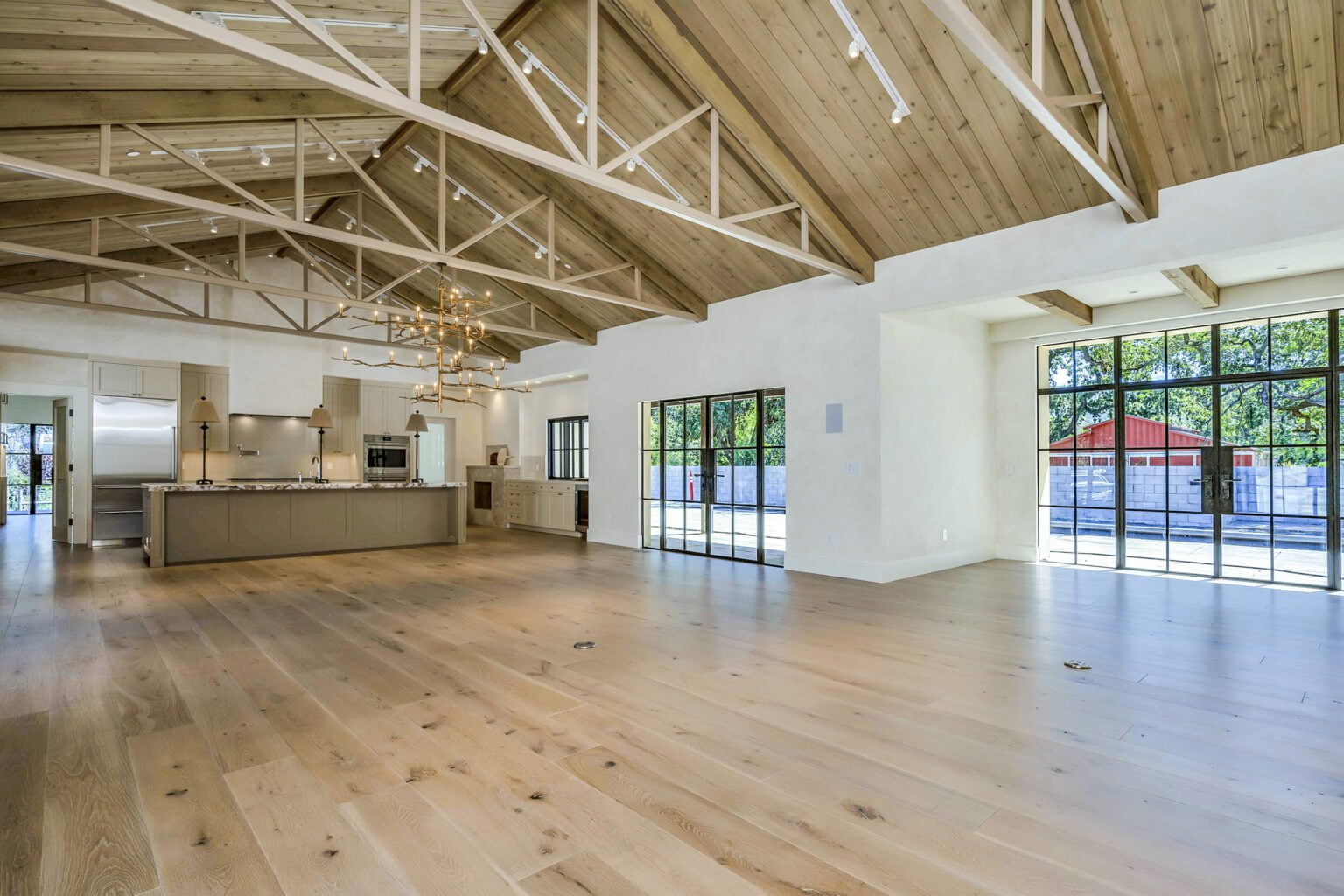 Main open plan room with kitchen in the Santa Rosa Hills Custom Rebuild
